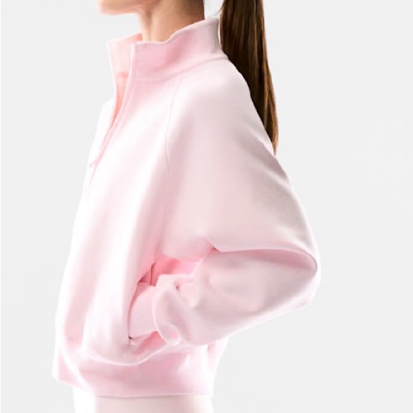 Aritzia Women's Pink Half-Zip Sweater AfterFX™ Dash 1/2 Zip Sweater - Picture 7 of 8